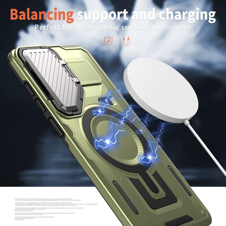 Funda protectora MagSafe para Samsung Galaxy S25 Edge 5G (verde oliva)