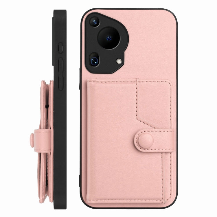 Funda Antirrobo RFID con Botón para Huawei Pura 70 Ultra (Rosa)