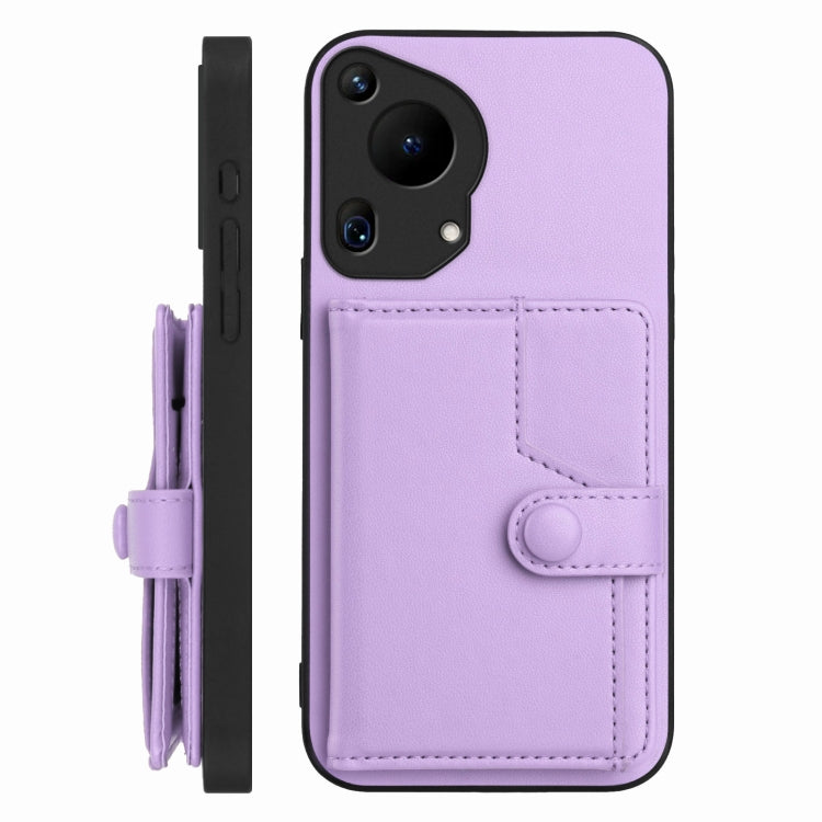 Funda Antirrobo Rfid con Botón para Huawei Pura 70 Ultra (Morado)