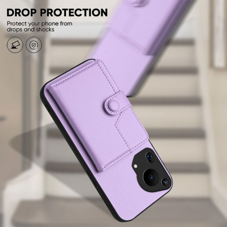 Funda Antirrobo Rfid con Botón para Huawei Pura 70 Ultra (Morado)