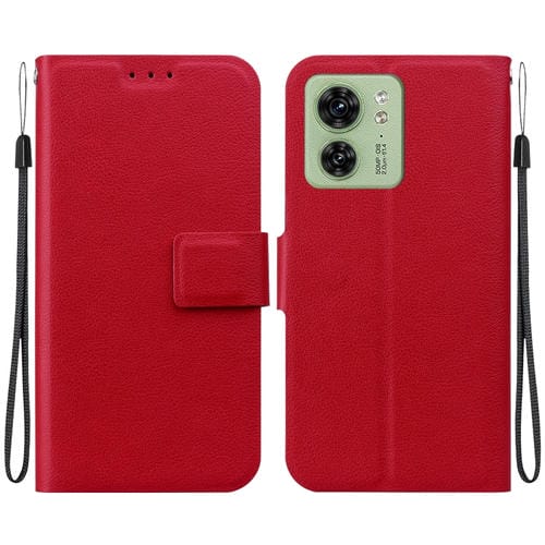 Funda de Cuero Ultradelgada con Hebilla Magnética para Motorola Edge 40 (Rojo)