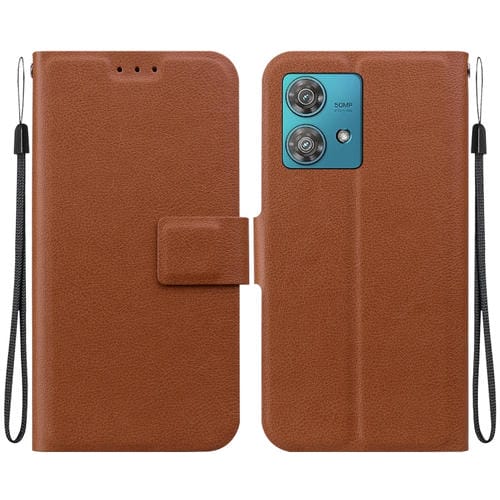 Funda de Cuero con Hebilla Magnética Ultrafina para Motorola Edge 40 Neo (Marrón)
