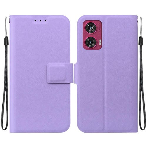 Funda de Cuero Ultrafina con Hebilla Magnética para Motorola Edge 50 Fusion (Morado)