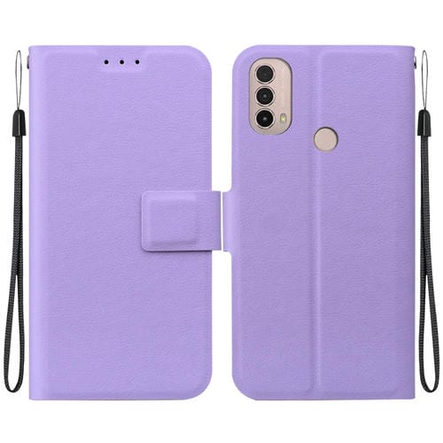 Funda de Cuero Ultrafina con Hebilla Magnética para Motorola Moto E20/E30/E40 (Morado)