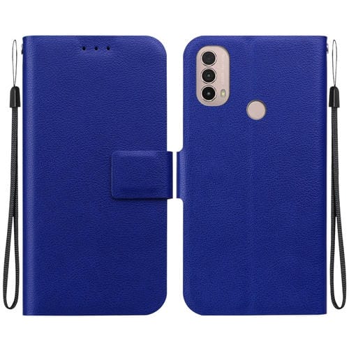 Funda de Cuero Ultrafina con Hebilla Magnética para Motorola Moto E20/E30/E40 (Azul)
