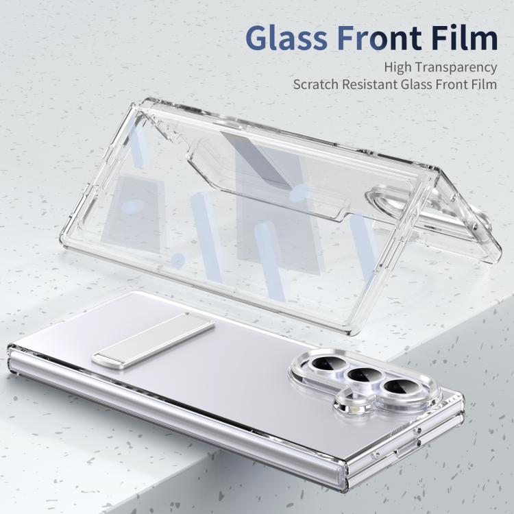 Funda híbrida de TPU y PC con soporte para Samsung Galaxy Z Fold7 5G (plateada)