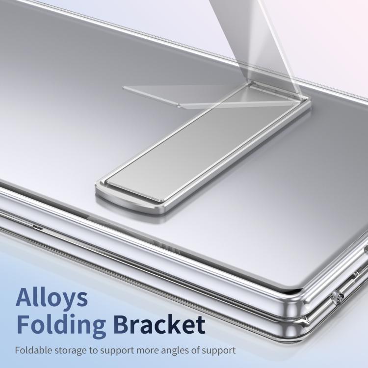 Funda híbrida de TPU y PC con soporte para Samsung Galaxy Z Fold7 5G (plateada)
