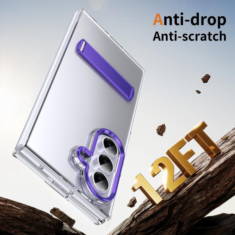 Funda híbrida de TPU y PC con soporte para Samsung Galaxy Z Fold7 5G (morada)
