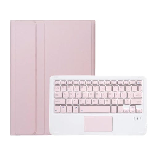 Funda de Cuero para Xiaomi Pad 7 y 7 Pro 11,2" con Teclado Bluetooth Desmontable y Panel Táctil (Rosa y Blanco)