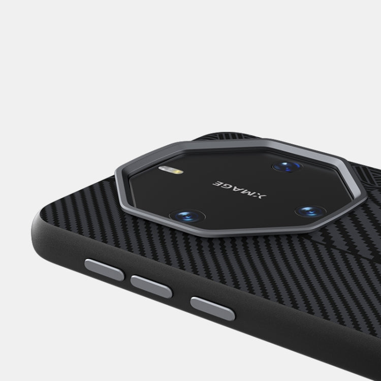 Funda para Teléfono Abeel 6D Microrelieve para Huawei Mate 60 Rs Ultimate (Fibra de Carbono Negra)