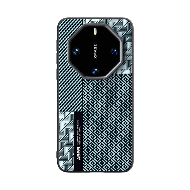 Funda para Teléfono Abeel 6D Huawei Mate 60 Rs Ultimate Microrelieve Fibra de Carbono (Azul)