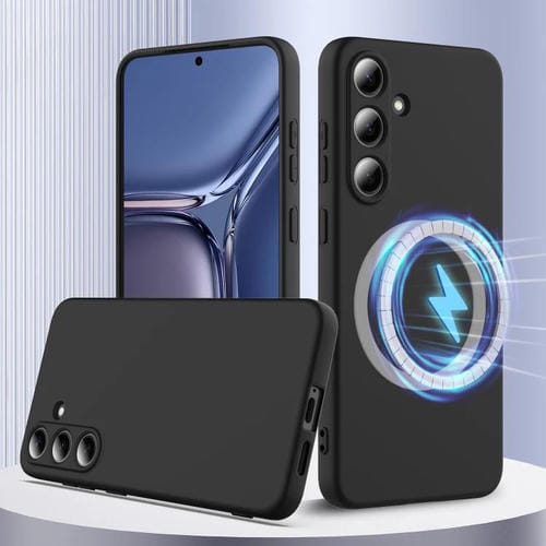 Funda de silicona Magsafe a prueba de golpes para Samsung Galaxy S25 FE 5G (negra)
