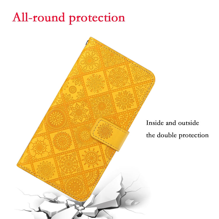 Funda Cuero Patrón En Relieve Estilo Étnico para Tecno Pova 6 Neo (Amarillo)