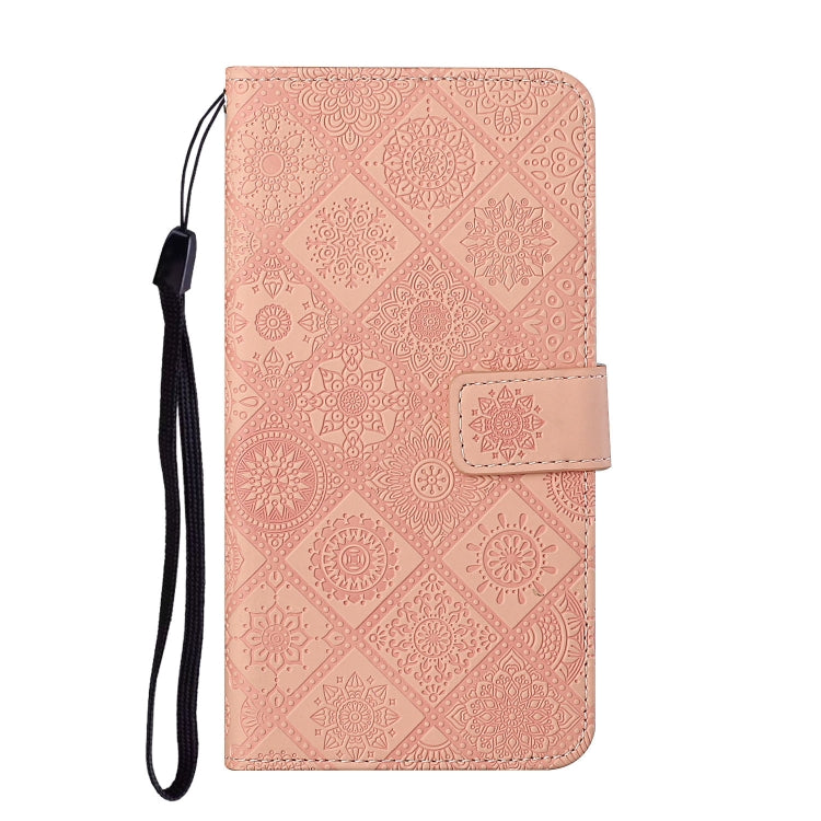 Funda Cuero Tecno Spark 20 Pro+ Patrón Relieve Étnico (Rosa)