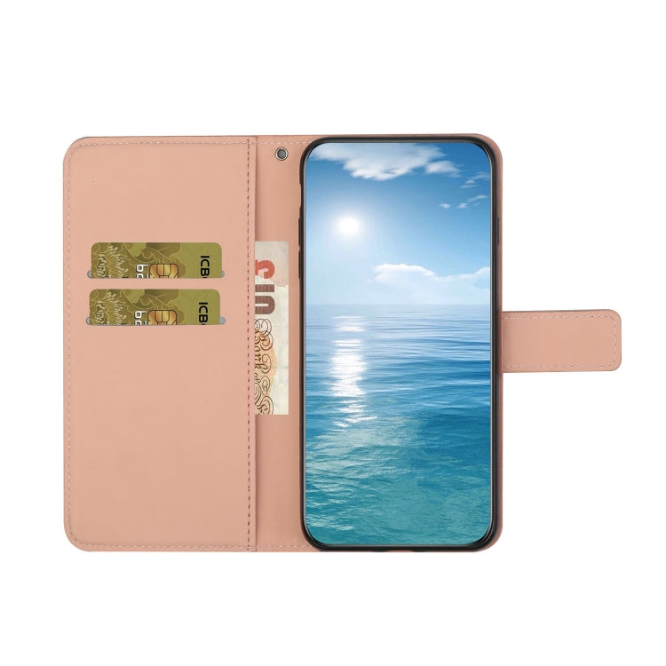 Funda Cuero Tecno Spark 20 Pro+ Patrón Relieve Étnico (Rosa)