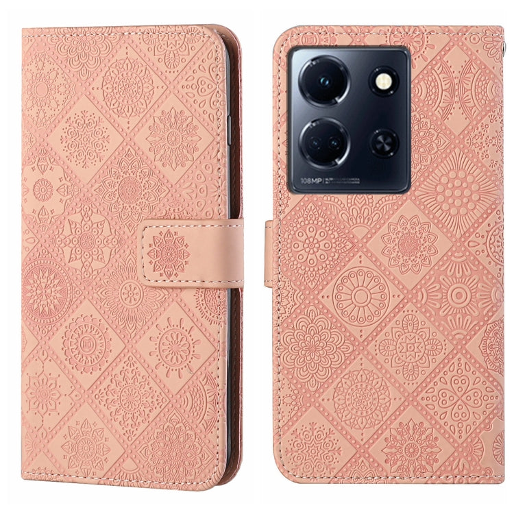 Funda de Cuero con Patrón en Relieve Estilo Étnico para Infinix Note 30 (Rosa)