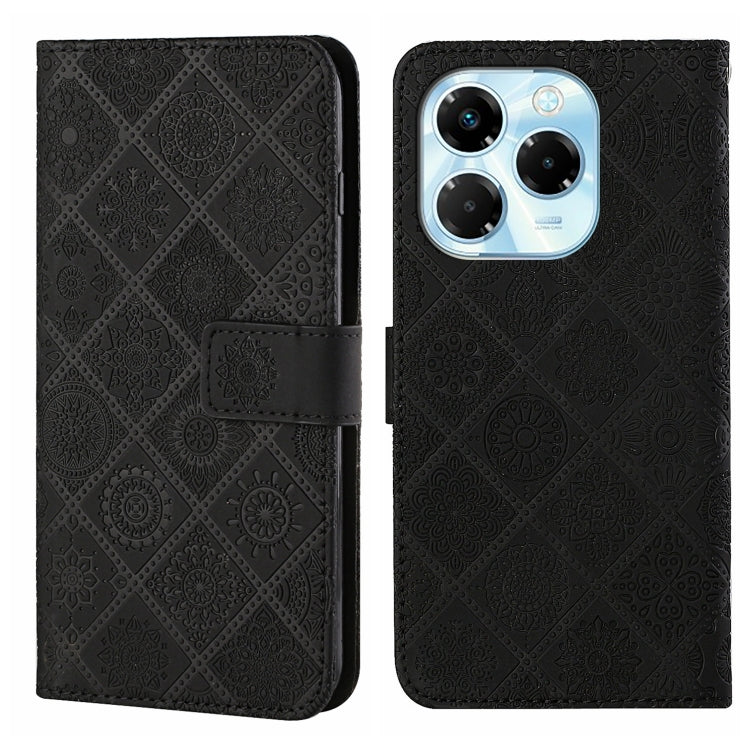 Funda de Cuero con Patrón en Relieve Estilo Étnico para Infinix Note 40X 5G (Negro)