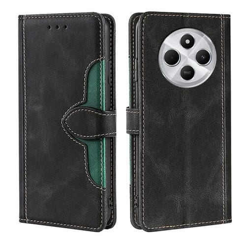 Funda de Cuero con Hebilla Magnética y Tacto Suave para Redmi 14C 4G (Negro)