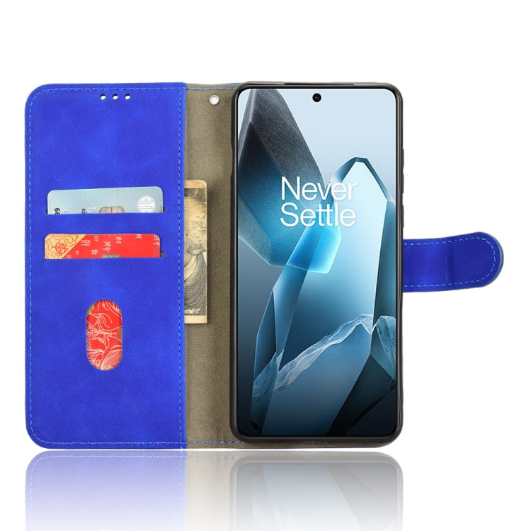 Funda de Cuero para OnePlus 13 con Tapa Magnética y Tacto Agradable (Azul)