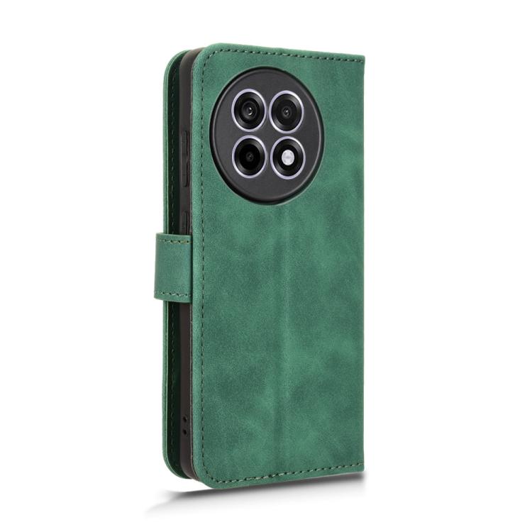 Funda de Cuero para OnePlus Ace 5 y Ace 5 Pro con Tapa Magnética y Tacto Sedoso (Verde)