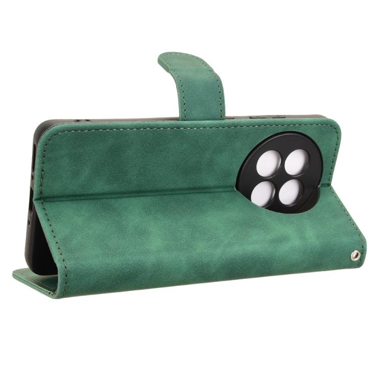 Funda de Cuero para OnePlus Ace 5 y Ace 5 Pro con Tapa Magnética y Tacto Sedoso (Verde)