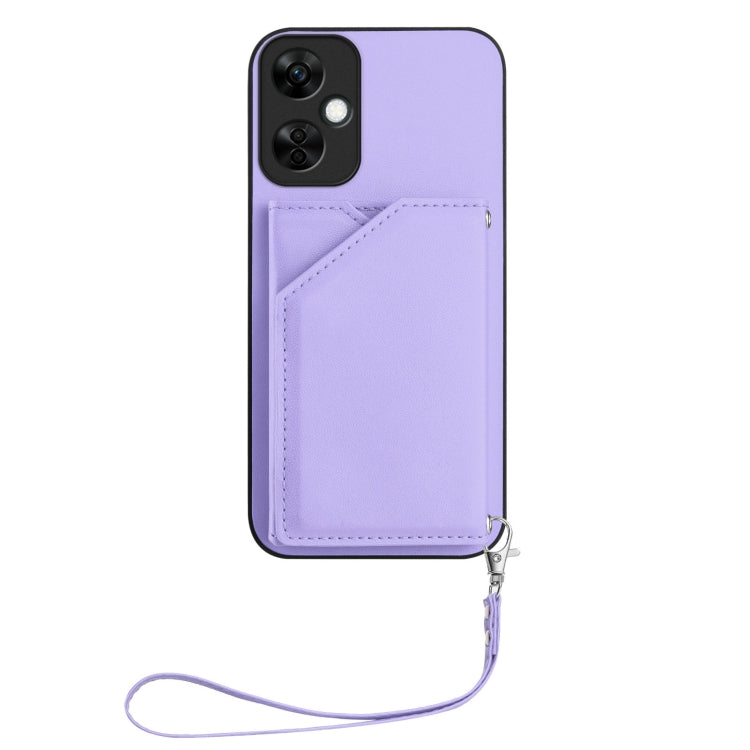 Funda para Teléfono OnePlus Nord Ce 3 Lite Skin Feel con 4 Ranuras y Correa (Morado)