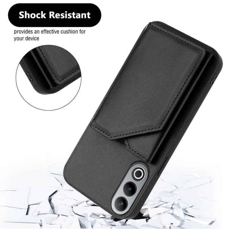 Funda para OnePlus Nord Ce4 con 4 Ranuras para Tarjetas y Correa para Muñeca (Negro)