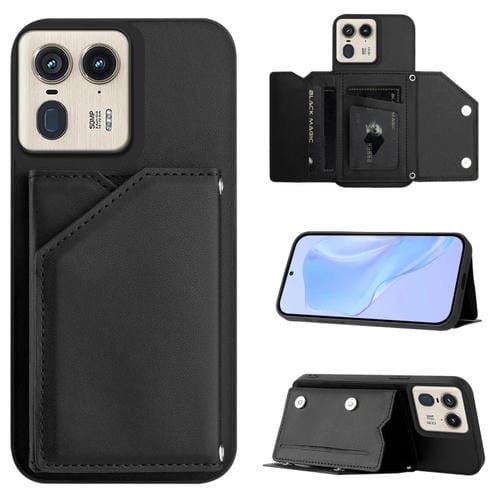 Funda para Motorola Moto X50 Ultra Skin Feel con 4 Ranuras para Tarjetas y Correa (Negra)