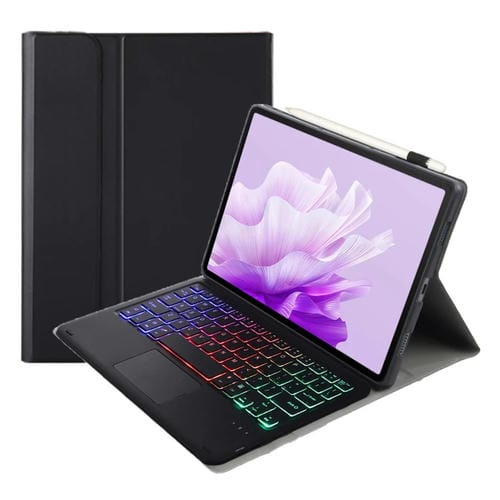 Funda de Cuero para Honor Pad X9/X8 Pro 11.5 con Teclado Bluetooth, Retroiluminación y Panel Táctil (Negro)