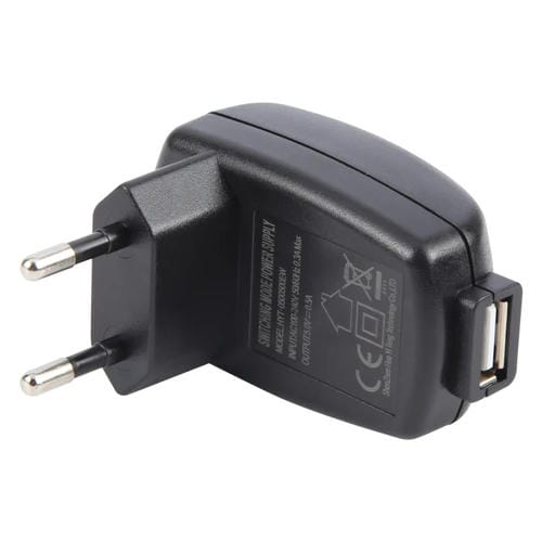 Adaptador de Corriente con Puerto USB 5 V 1 A Enchufe de la UE (Negro)