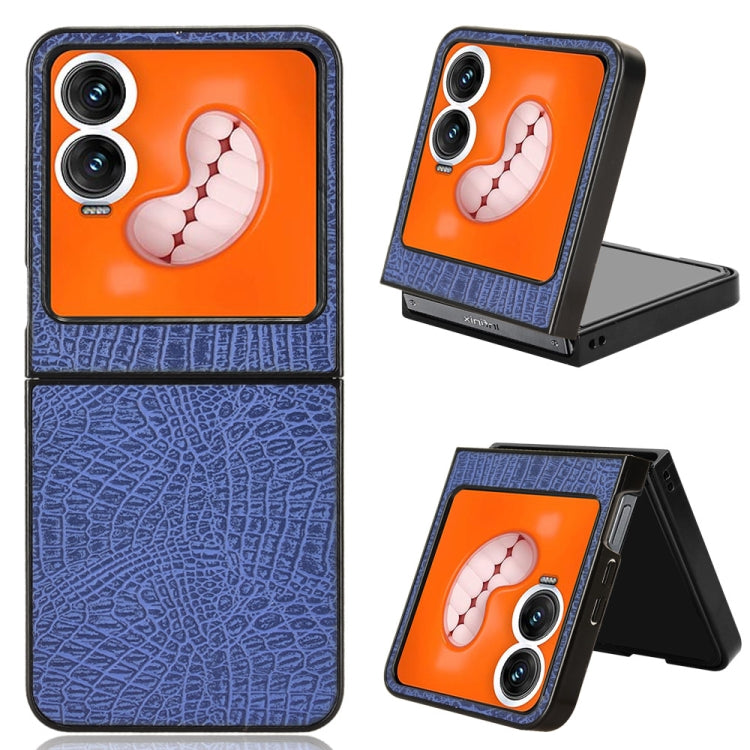 Funda Trasera Infinix Zero Flip Textura de Cocodrilo (Azul)