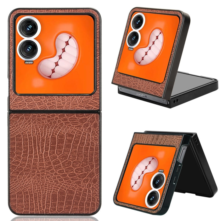 Funda Trasera Infinix Zero Flip Textura de Cocodrilo (Marrón)