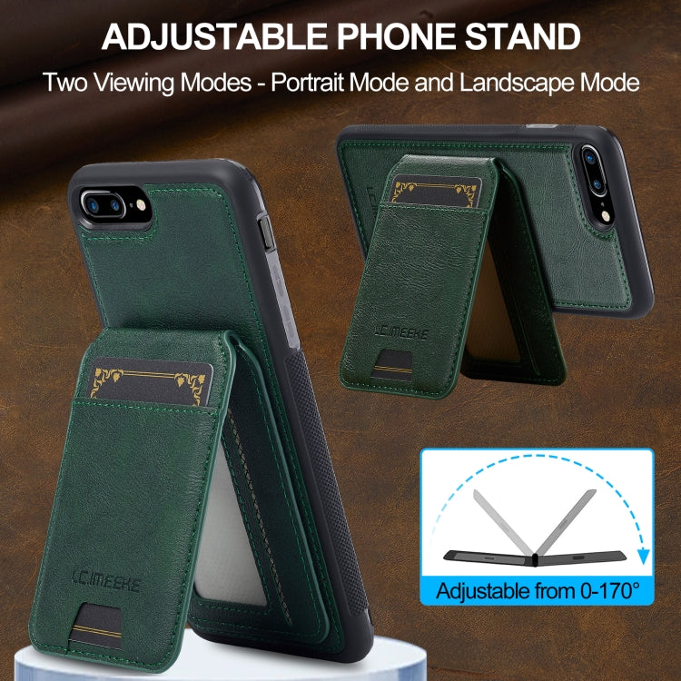 Estuche para Teléfono Lc.Imeeke L3 Series con Funda Tarjeta Rfid Desmontable Magsafe para iPhone 16E (Verde)