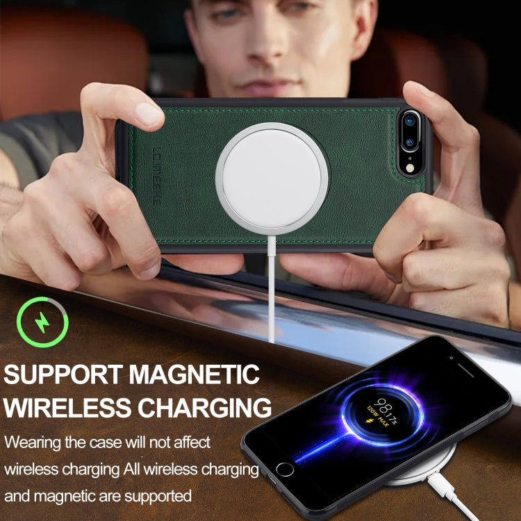 Estuche para Teléfono Lc.Imeeke L3 Series con Funda Tarjeta Rfid Desmontable Magsafe para iPhone 16E (Verde)