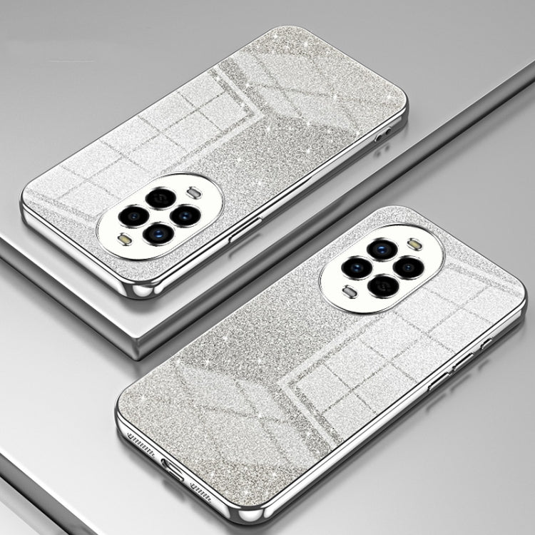 Funda para Teléfono Huawei Nova 13 Pro con Acabado Galvanizado y Purpurina Degradada (Plateada)