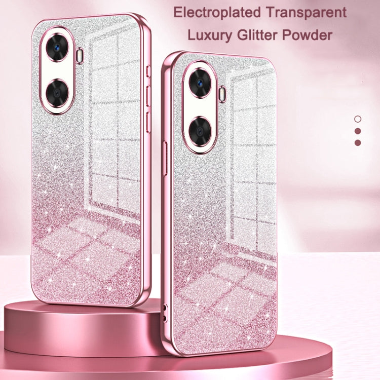 Funda para Teléfono Huawei Nova 13 Pro con Acabado Galvanizado y Purpurina Degradada (Plateada)
