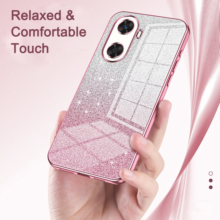 Funda para Teléfono Huawei Nova 13 Pro con Acabado Galvanizado y Purpurina Degradada (Plateada)
