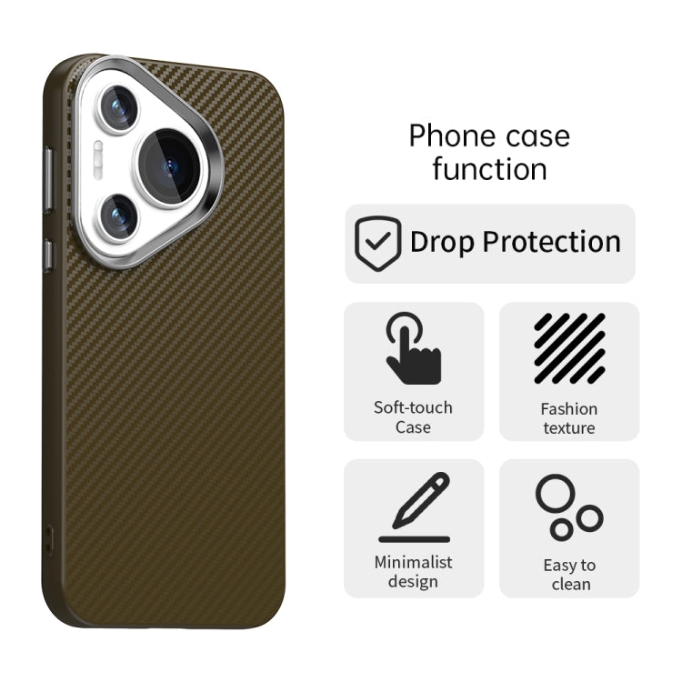 Funda para Teléfono Huawei Pura 70 Carbon Fiber Series Imd (Marrón)
