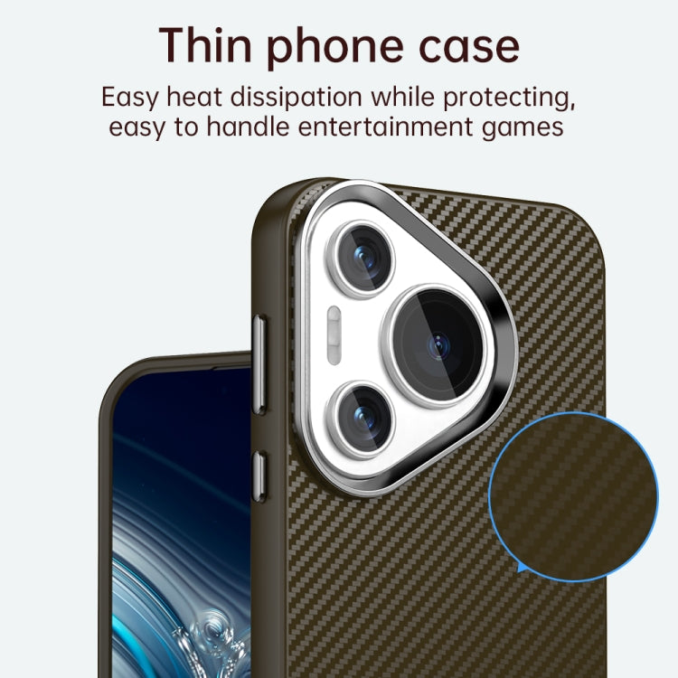 Funda para Teléfono Huawei Pura 70 Carbon Fiber Series Imd (Marrón)