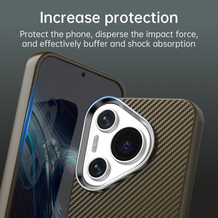 Funda para Teléfono Huawei Pura 70 Carbon Fiber Series Imd (Marrón)