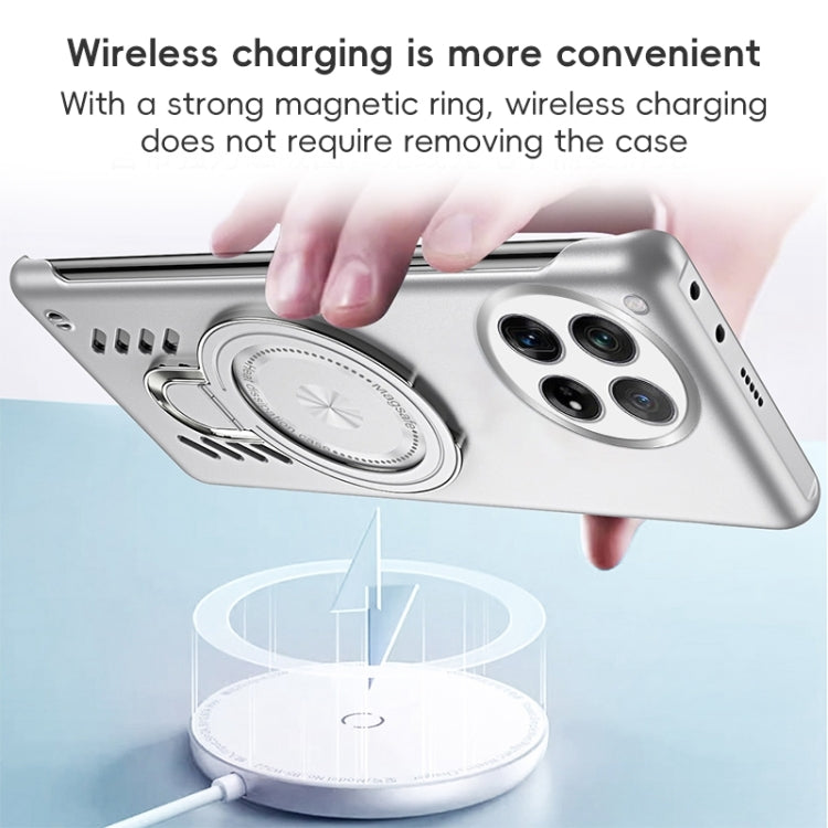Estuche para OnePlus Ace 3 Ice Sense Series con Soporte Magsafe y Refrigeración de Grafeno (Plateado)