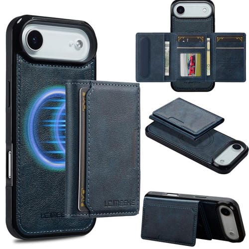 Funda para iPhone 17 Air LC.IMEEKE L5 con tarjetero RFID desmontable y Magsafe (azul)