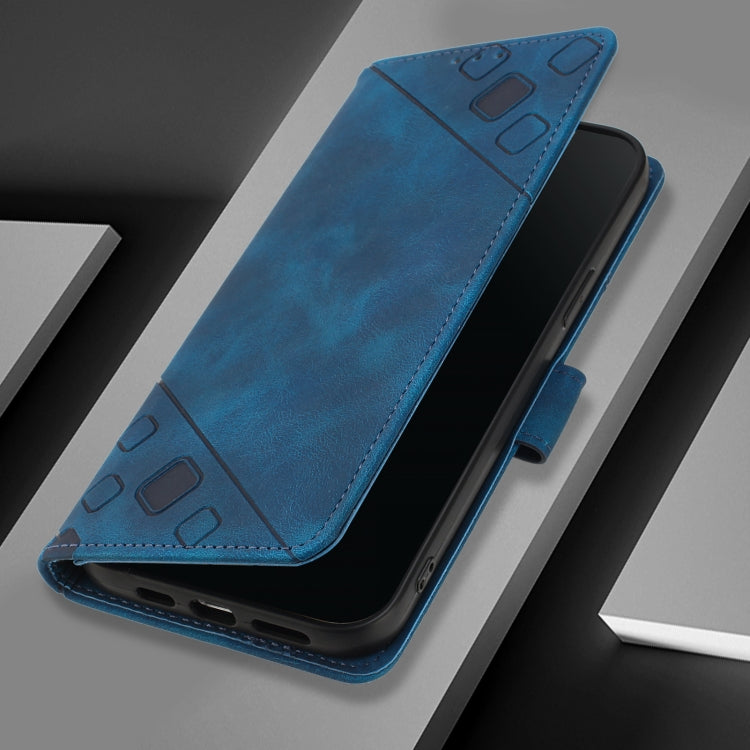 Funda de Piel con Relieve para Teléfono Cubot A10 (Azul)