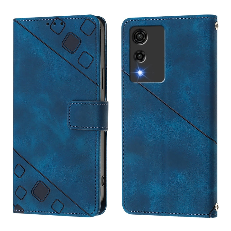 Funda de Piel con Relieve para Teléfono Cubot A10 (Azul)