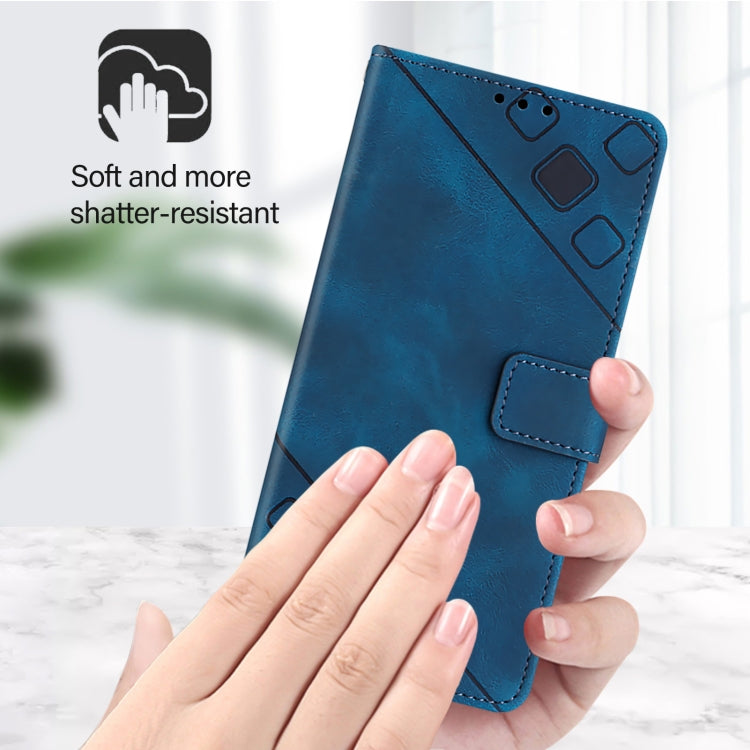 Funda de Piel con Relieve para Teléfono Cubot Note 40 (Azul)