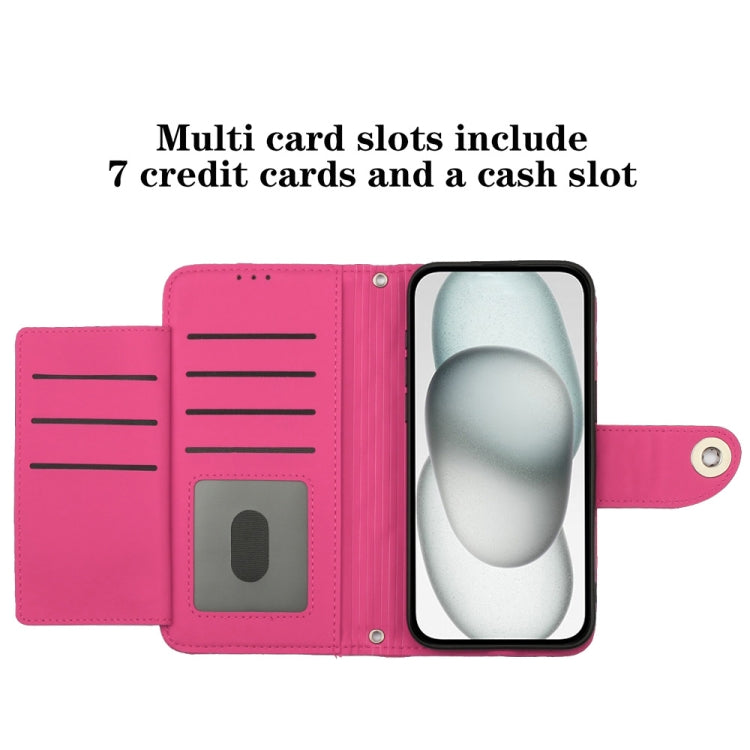 Funda de Cuero con Tapa y Textura Rombal para Cubot Note 40 con Cordón (Rosa y Rojo)