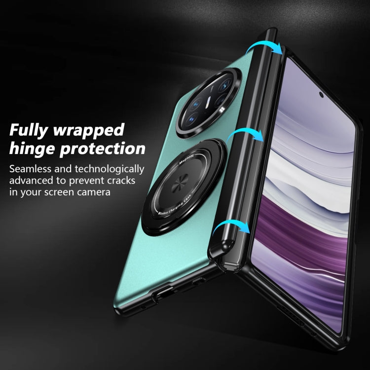 Estuche para Teléfono Huawei Mate X5 con Soporte de Anillo Giratorio y Plegable (Azul Real)