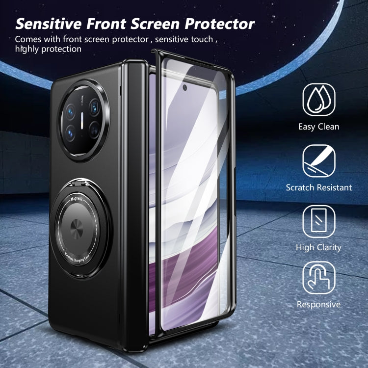 Funda para Teléfono Huawei Mate X5 con Anillo Giratorio y Plegable (Negro)