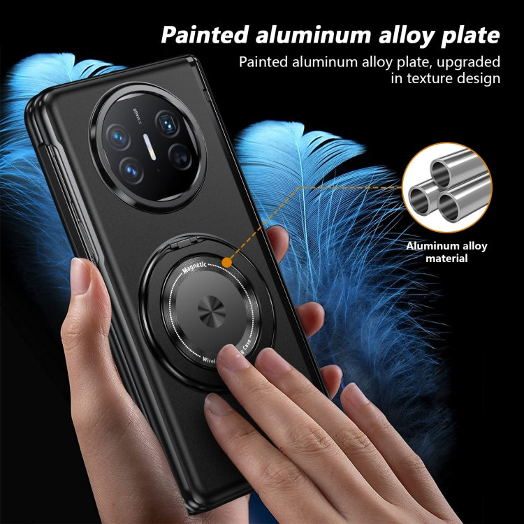 Funda para Teléfono Huawei Mate X5 con Anillo Giratorio y Plegable (Negro)