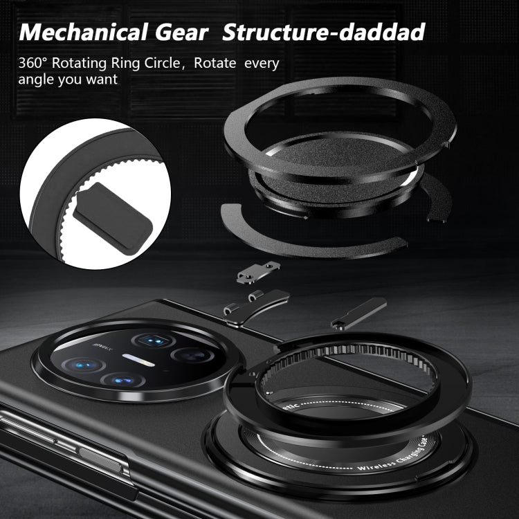 Funda para Teléfono Huawei Mate X5 con Anillo Giratorio y Plegable (Negro)